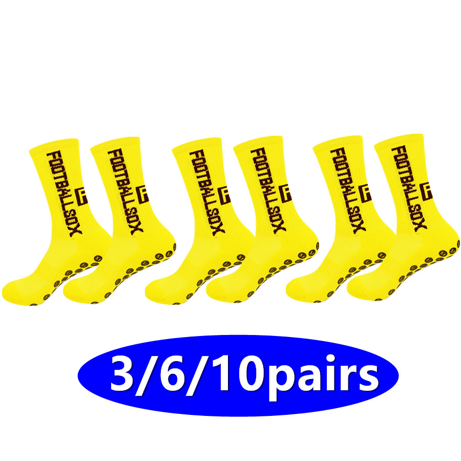 Sports Grip - 3/6/10 คู่ ถุงเท้ากันลื่นสำหรับผู้ชายและผู้หญิง ถุงเท้ากีฬา ถุงเท้าปั่นจักรยาน วิ่ง